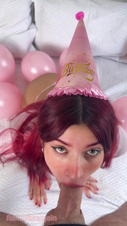 FiammiSxagain – Oral Sex And Swallowing Semen On Her Birthday